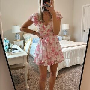 Altar'd State Pink and Cream Romper